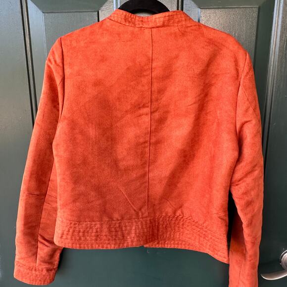 Vintage Outback Red Faux Suede Jacket M Rust Moto Fall Layer Pumpkin Spice - Picture 5 of 8